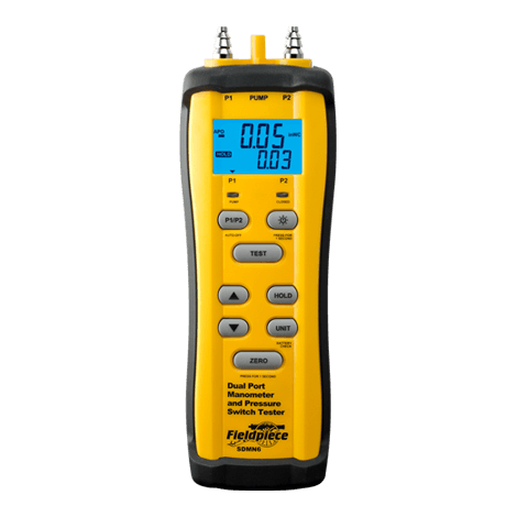 Fieldpiece SDMN6 Dual Port Manometer & Pressure Switch Tester
